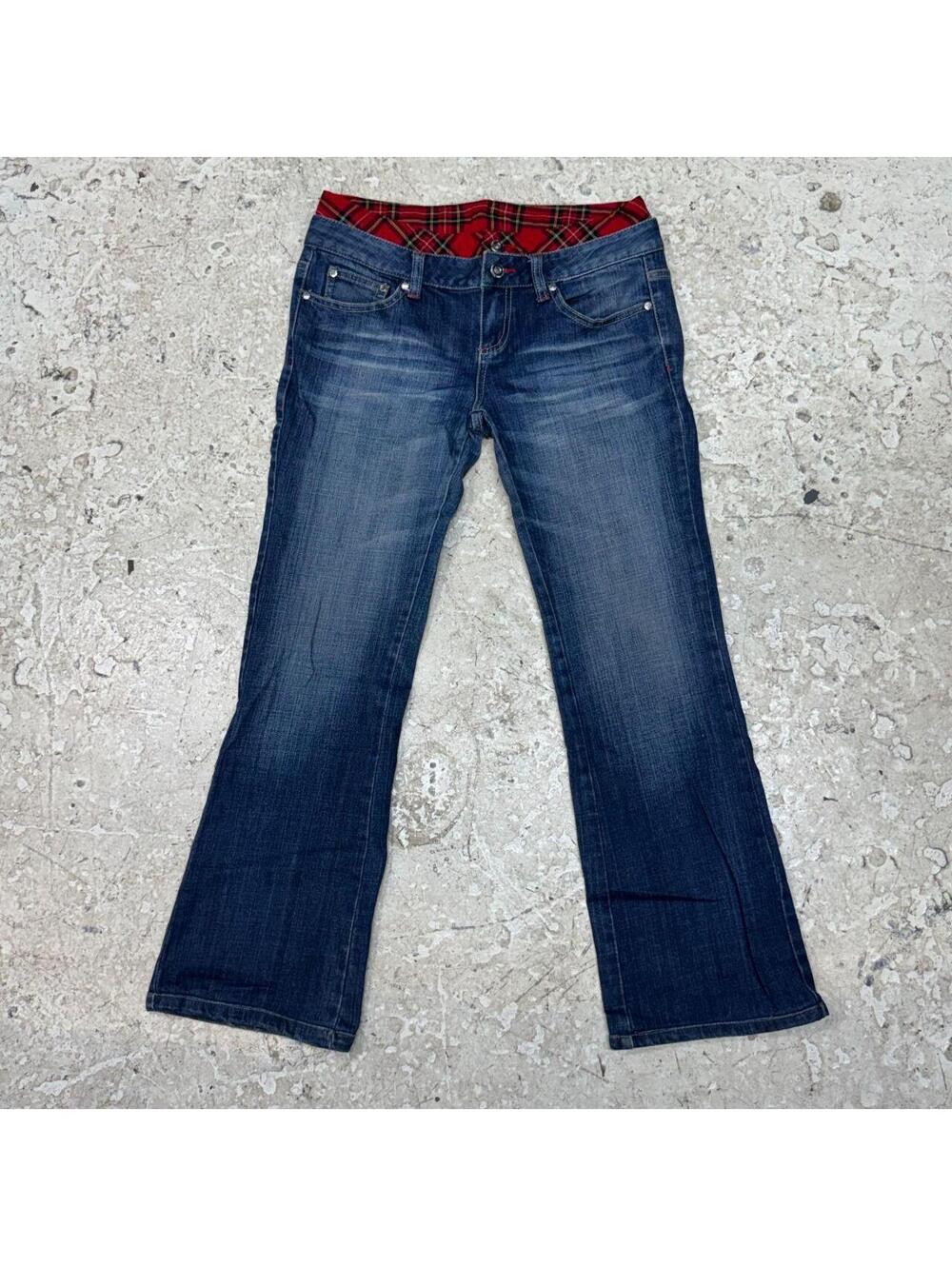 Vintage Y2K Ultra Low Rise Jeans Faded Sandblasted Vero Moda